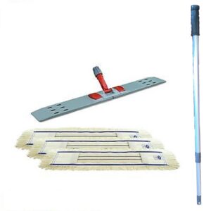 Maxxi4you Wischmopp Set Premium mit Teleskopstiel inkl. 3 x Wischmopp Baumwolle für Hausreinigung im Haus