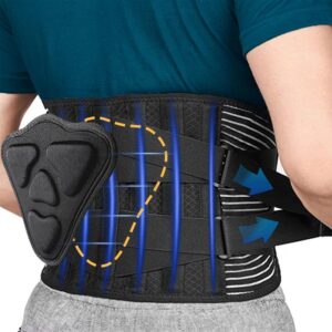 YISAILU Rückenstützgürtel mit 6 Streben für Erwachsene, bequeme Rückenbandage mit 3D Lendenpolster zur Linderung von Rüc