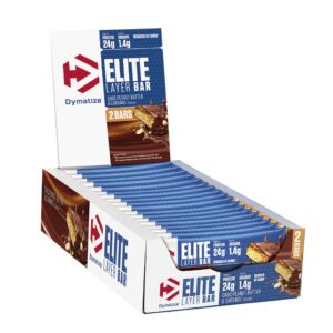 Dymatize Elite Layer Bar Peanut Butter & Caramel - Hochproteinfertiggestelltes Snack für Bodybuilder - Fitnessstudio - 1