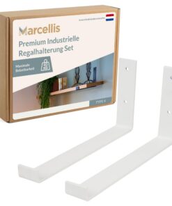Marcellis Premium Regalhalterung XL 15x4x30,2 cm für 30 cm breite Bretter - Hochwertige Verarbeitung und Montagematerial