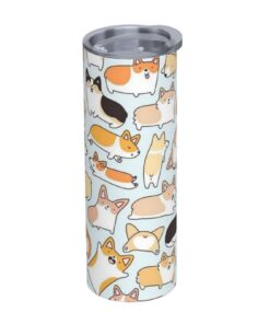 YXDVPALNE Isolierte Wasserflasche 20 Unzen Corgi-Muster Edelstahl Vakuum TumblerFürOutdoor-aktiv Jäger und Wanderer MIT