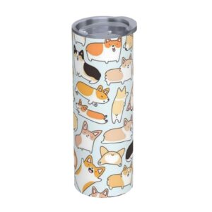 YXDVPALNE Isolierte Wasserflasche 20 Unzen Corgi-Muster Edelstahl Vakuum TumblerFürOutdoor-aktiv Jäger und Wanderer MIT