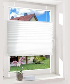 Oubo Lichtdurchlässige Jalousien Easyfix ohne Bohren, Weiß 75 x 110cm, ideal für Fenster & Tür