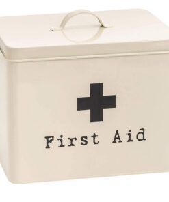 Harbour Housewares Vintage Metall Erste-Hilfe-Box 29 cm Creme