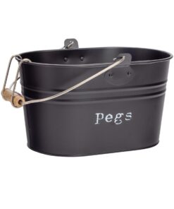 Harbour Housewares Vintage Metall-Kleidung Peg Eimer Schwarz – Retro Design für Zuhause