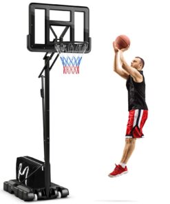 GOPLUS Basketballkorb Outdoor - Verstellbare Korbhöhe von 143 bis 305 cm - Ideal für Jugendliche und Erwachsene - mit Ro