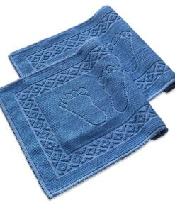 Soffy Blau & Balu 2er Pack Badematte | Weiche Baumwoll Badteppiche | Für Bad, Dusche und Toilette Maschinenwaschbar, Sch