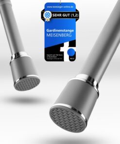 MEISENBERG Duschstange zum Klemmen 370-420cm Grau Ø32mm - Ohne Bohren Teleskopstange für Dusche & Fenster