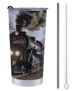 FZMTLDS Dampfzug Tumbler 20oz Edelstahl für Frauen und Männer Autobecher Isolierte Kaffeetasse Reisebecher