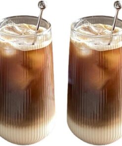 500ml Kristallglas 2er Set für kalte und heiße Getränke - Cappuccino, Latte Macchiato, Tee, Eistee, Eisbecher - Top-Qual