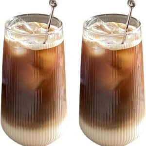 500ml Kristallglas 2er Set für kalte und heiße Getränke - Cappuccino, Latte Macchiato, Tee, Eistee, Eisbecher - Top-Qual