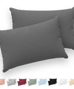 Twinzen® 100% Jersey Baumwolle 150 GSM Anthrazit Kissenbezug 30x50 cm - Reißverschluss - Oeko-Tex Zertifiziert OEKO-TEX