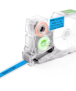 SUPVAN G15M Kontinuierliches Etikettenband,-multifunktionale Etiketten für Heim, Schule und Büro, 9 mm x 7,5 m, Schwarze