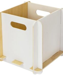 HMF Aufbewahrungsbox aus Holz für Bücher: White, 25x25x25 cm, perfekt für Bücherregale HMF HolzAufbewahrungsbox White,