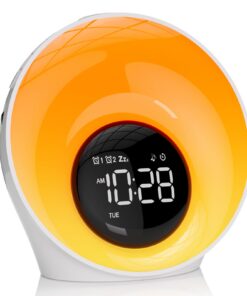 Tageslichtwecker Sonnenaufgang Wake Up Light, White Noise Maschine 30 Einschlafmusik, Nachttischlampe 16 Helligkeit 14 F