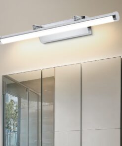 LED Spiegelleuchte Bad 42CM - Edelstahl Spiegel, Neutralweiß 4000K, 9W, IP44, Badzimmerbeleuchtung, Schminklicht, 730LM
