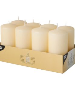 8 Stumpenkerzen · Kernwort + Attribute + Verwendungsbereich + Vorteile + Suchbegriffe: 1. 8 Stumpenkerzen, Cremefarbe,