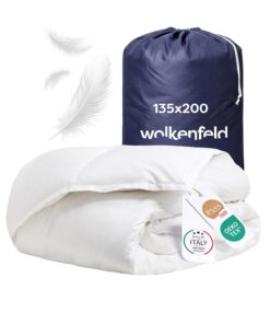 Wolkenfeld Winterbettdecke 135x200cm, 500 g/m², Hypoallergen & Anti-Milben, Made in EU & Downpass Zertifiziert, Waschbar