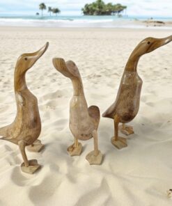 Kinaree Ente aus Bambus - 40cm handgefertigte Holz Figur als Tischdeko, ideales Geschenk für den Garten und den Tisch