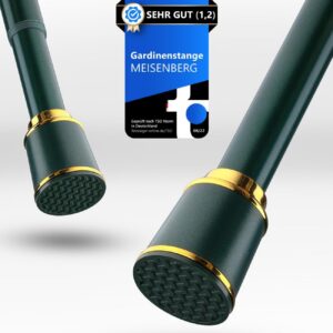 MEISENBERG Vorhangstange Grün 87-120 cm Teleskopstange – Ideal für Vorhänge & Gardinen Bohrenfrei Ausziehbar Klemmstange