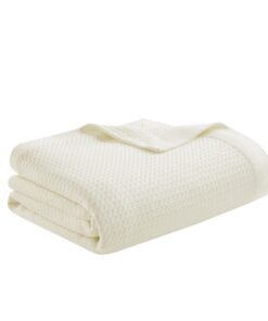 Madison Park Soft Certified 100% Egyptian Cotton Breathable Cozy Blanket, Luxuriöser Ganzjahresbezug für Bett, Couch und