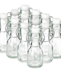 12x 75ml Glas Bügelflaschen mit Verschluss zum Abfüllen Kleine Likörflaschen