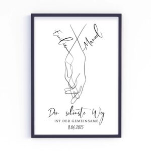 Geschenk zur Hochzeit personalisiert Der schönste Weg Poster