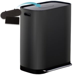 Homra 2-Fach Abfalleimer Küche 60 Liter Rockx | Edelstahl Treteimer Doppelschloss Schwarz | Recycling &Trash Can 2 Fäche