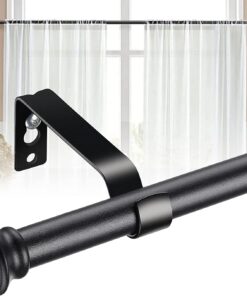 Edelstahl-Gardinenstange 71–472 cm – verstellbar, mattschwarz