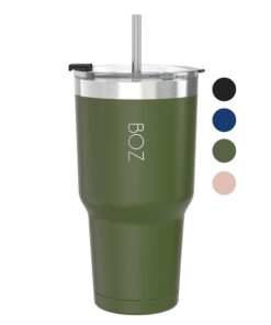 BOZ Tumbler - Isolierte Becher Mit Deckel Und Stroh - Perfekt Für Heiß Und Kalte Getränke - BPA-Frei (30oz / 900 ml, Dun