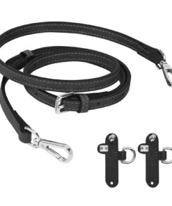 ALICEEDG Longchamp Damen Handtaschengurt Schulterriemen Schwarz, No-Punch Verstellbar mit Adapter, 1,2cm Mini Bag Straps