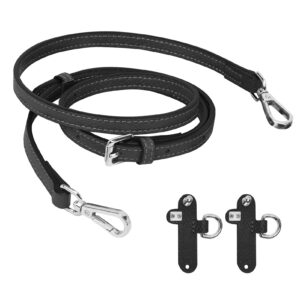 ALICEEDG Longchamp Damen Handtaschengurt Schulterriemen Schwarz, No-Punch Verstellbar mit Adapter, 1,2cm Mini Bag Straps
