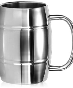Com-Four® Edelstahlbecher XL - Doppelwandiger Bierkrug aus Edelstahl für Outdoor-Liebhaber - BPA-frei