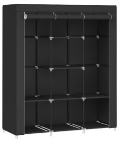 SONGMICS Kleiderschrank für Schlafzimmer mit großem Speicher Raum und tintenschwarz RYG096B01