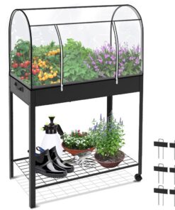 Pflanztrog Kräuterbeet VOUNOT - Hochbeet aus Metall für Balkon und Garten,ideal für Kräutergärtnern | Kräuterbeet VOUNO
