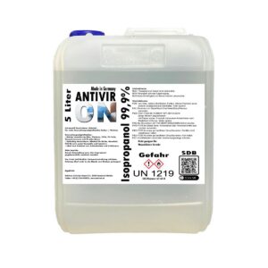 Antiviron Hochprozentiger Isopropanol 99,9% - 5 Liter Reiniger - Elektronik und Haushalt Reinigung - Deutscher Qualitäts