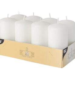 PAPSTAR Weisse Stumpenkerzen 8St - Duftige Dekoration zur Feierlicher Feier | PAPSTAR 17984 Weisse Stumpenkerzen 8St -