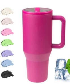 Thermo Becher mit Strohhalm und Henkel 40oz | 100% Auslaufsicher Edelstahl Isolierbecher für Toben | Spülmaschinenfest u