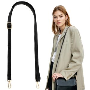 DIVINA VITAE Schwarzer Tragegurte für Taschenrestrictionen Leder Taschenrestriction 1,5 cm Schmal Verstellbar für Umhäng
