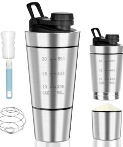 POFIBO Protein-Shaker Edelstahl 800ML - BPA-Frei, Doppelwandig, Perfect für Diäten und Fitness-Shakes