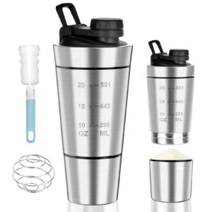 POFIBO Protein-Shaker Edelstahl 800ML - BPA-Frei, Doppelwandig, Perfect für Diäten und Fitness-Shakes