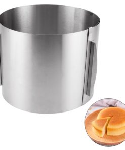 Edelstahl Backring Verstellbar Tortenring 20cm eingravierte Skala Befestigungsclips