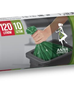 ANNA ZARADNA Müllbeutel für Glasabfälle Reißfest 120l | 10 Stück | Hauseigner|Müllsack für Hausmüll|Dicker LDPE-Regranul