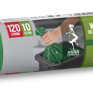 ANNA ZARADNA Müllbeutel für Glasabfälle Reißfest 120l | 10 Stück | Hauseigner|Müllsack für Hausmüll|Dicker LDPE-Regranul