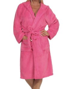 L.E.M.B. Hometrends Herren Damen Bademantel Microfaser mit Kapuze für Komfort und Warmheit Morgenmantel