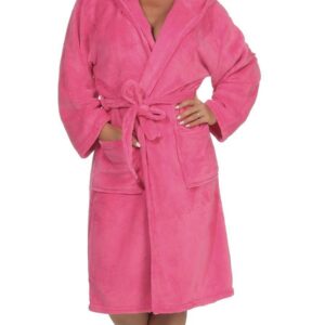 L.E.M.B. Hometrends Herren Damen Bademantel Microfaser mit Kapuze für Komfort und Warmheit Morgenmantel