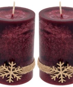 ZauberDeko 4 Adventskerzen Bordeaux Rot Tischdeko