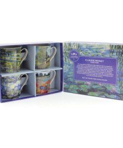 Lesser & Pavey Porzellan Monet Tassen - Vielfarbige Set von 4 Stück für Dekoration und Feiern