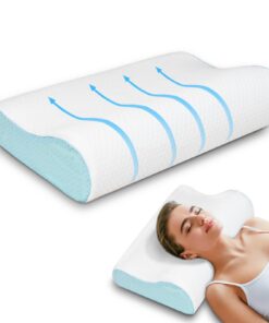 Enighs Bequemes Nackenkissen zur Schmerzlinderung mit Memory-Schaum für Schmerzbekämpfung im Schlaf-OEKO-TEX STANDARD 10