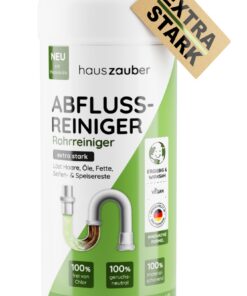 Hauszauber - Abflussreiniger [EXTRA STARK] - Löst Speisereste, Öle, Fette & Haare - Profi Rohrreiniger für Badewanne & K